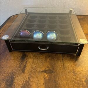 Nespresso Glass Top Capsule Drawer - Black and Silver